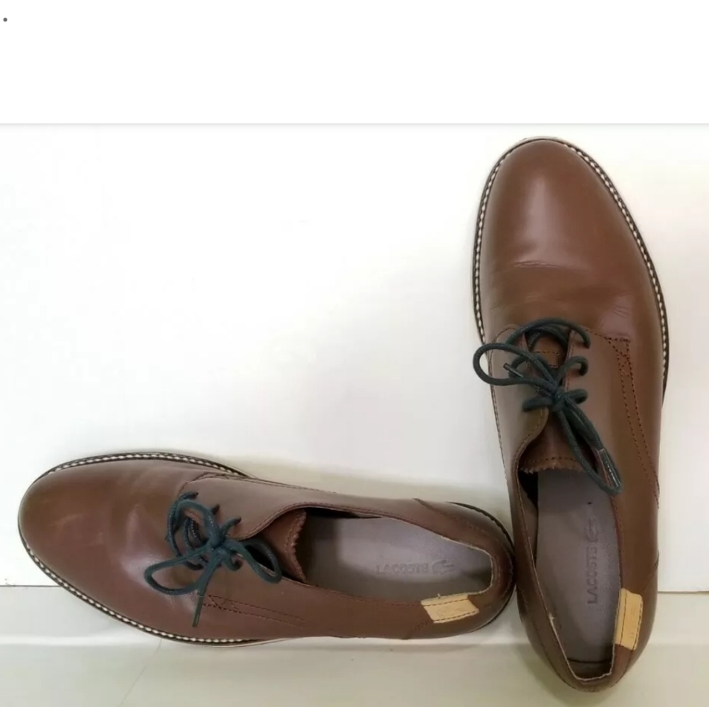 Lacoste Millard men's brown leather shoes Size 9
